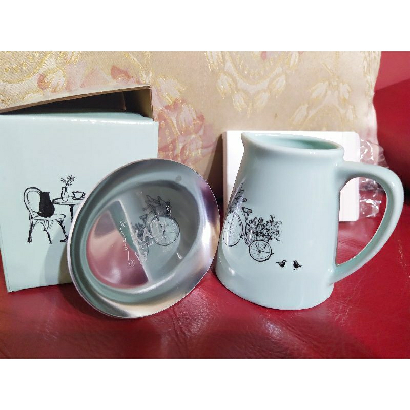 日本咖樂迪_貓系列茶具 。迷你牛奶壺。不鏽鋼托盤