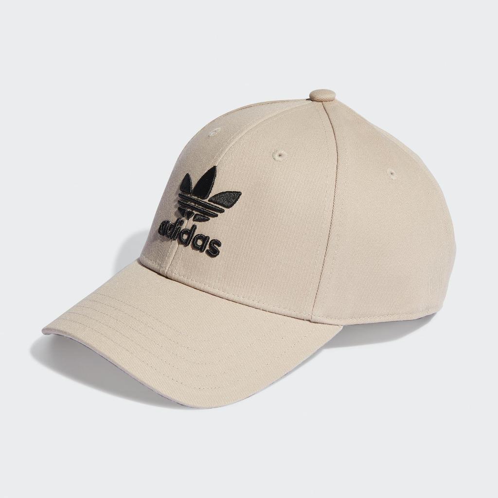 adidas Originals 愛迪達奶茶米色棒球帽 愛迪達刺繡LOGO帽子 IL4845