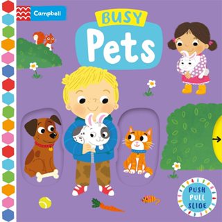 【Campbell 】英國版 硬頁推拉遊戲書 Busy Pets (附 QRcode 音檔)