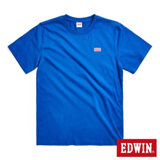 EDWIN 經典小紅標徽章短袖T恤(藍色)-男款