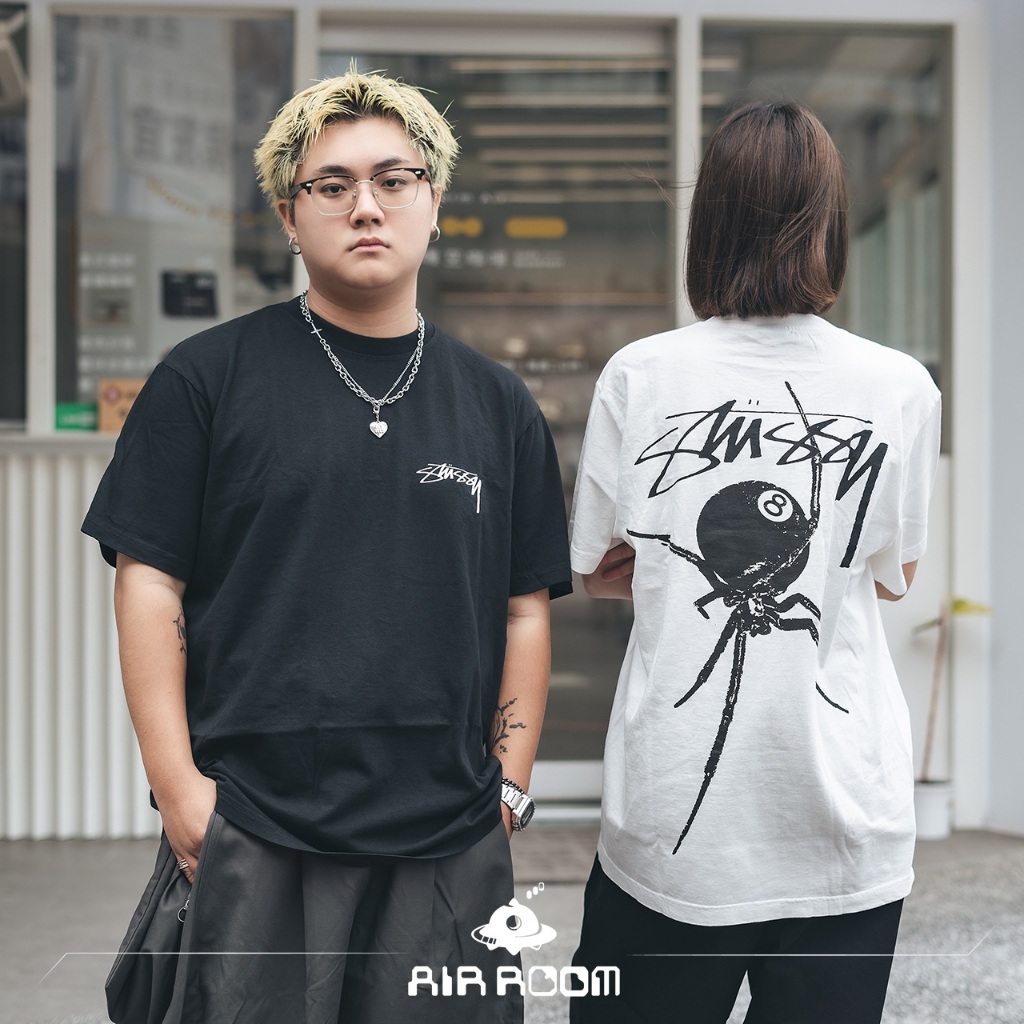 AirRoom 正品現貨 2023AW STUSSY ARACHNID PIGMENT DYED 短T 蜘蛛 8號球