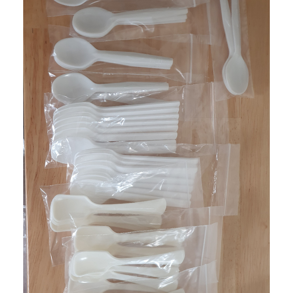 免洗餐具(Disposable tableware) 中華豆花匙／小茶匙／布丁匙 湯匙 竹製水果叉/蛋糕叉 透明細吸管