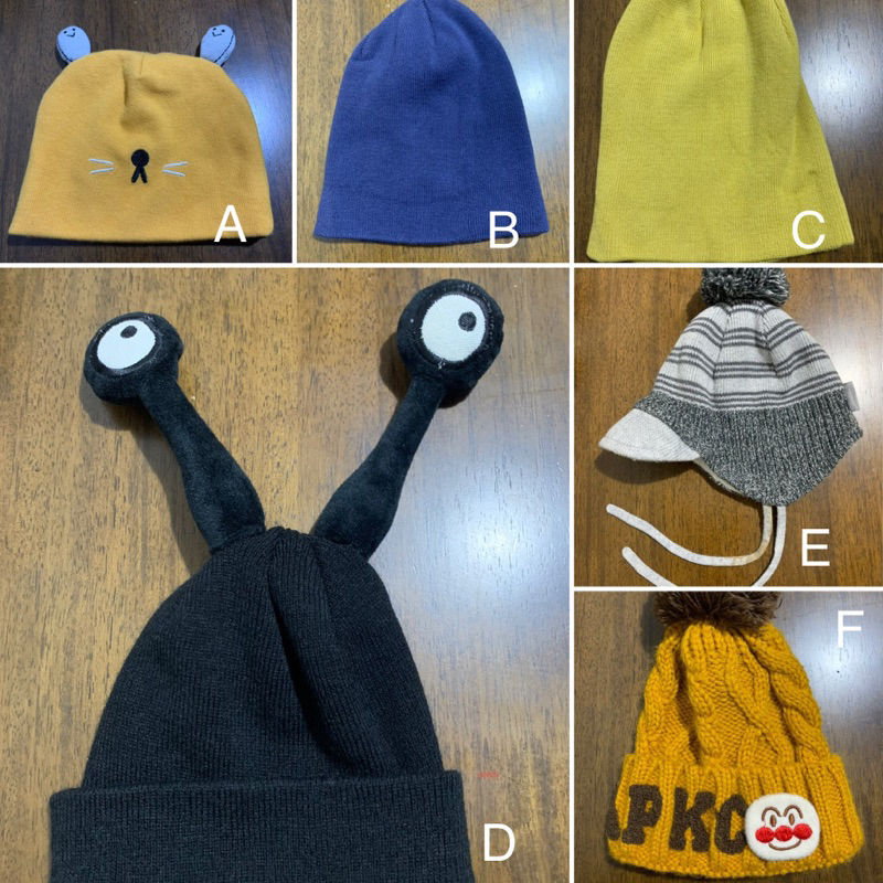 （二手)銅板價-針織小童帽/毛帽/造型針織