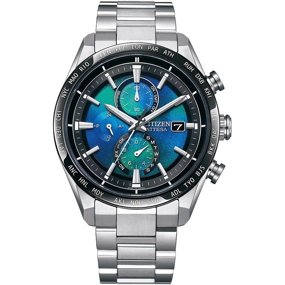 【CITIZEN 星辰】ATTESA 千彩之海限定款 鈦金屬 電波錶AT8188-64L 42mm 現代鐘錶