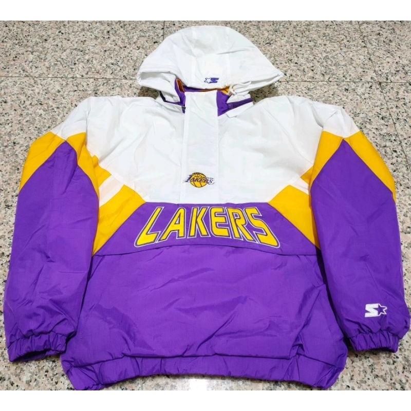 Starter Lakers 湖人隊 半拉鍊 衝鋒衣 OVERSIZES 外套 嘻哈 饒舌 尺碼S~XL