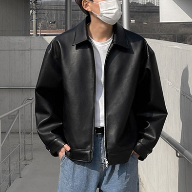 【Metanoia】韓國設計 簡約YKK雙拉鍊皮外套