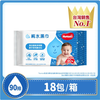HUGGIES好奇 純水嬰兒濕巾-加厚型 (90抽x18包/箱)