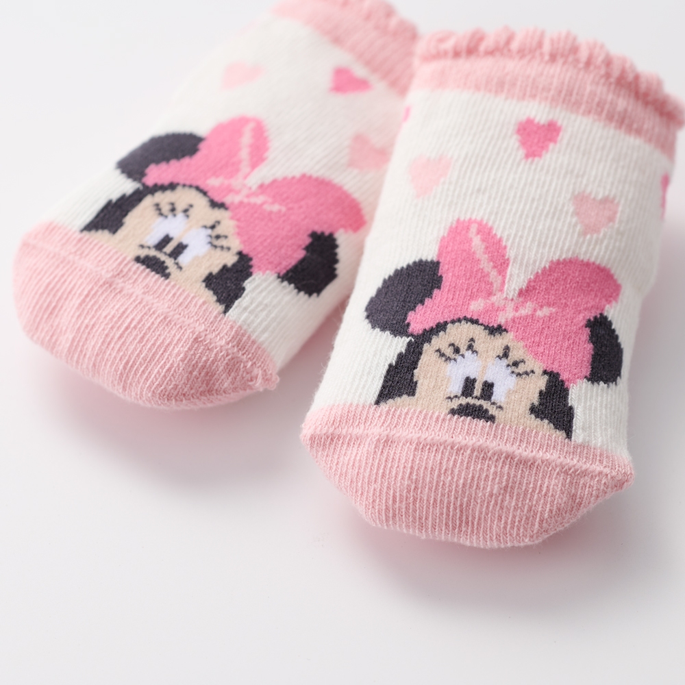 【Baby City 娃娃城】迪士尼甜心米妮造型嬰兒襪(1雙入)
