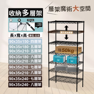 【現貨免運】90X35多層架系列 鐵架 收納架 置物架 倉儲架 鐵力士架 層架 貨架 波浪架 架子 四/五/六/七/八層