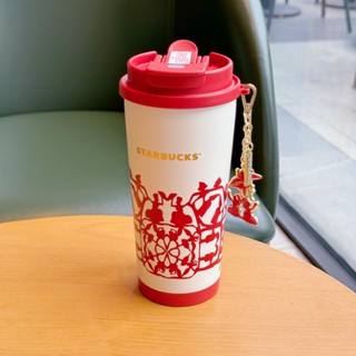 Starbucks官方正品！星巴克杯子2023聖誕節安徒生480ml雙飲口不銹鋼杯咖啡杯果汁珍奶茶奶昔茶水杯
