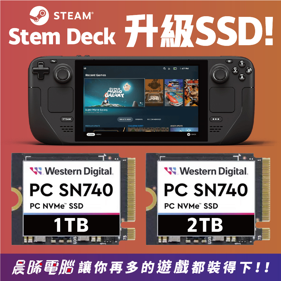 五年保 ⚡ WD SN740 SteamDeck 一體式掌機 容量升級1TB 2TB SSD硬碟 2230