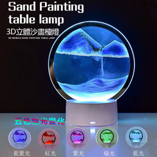 諾BOOK<<15天鑑賞期>>臺灣出貨3D流沙動態炫彩小夜燈玻璃解壓夜光檯燈擺飾送禮