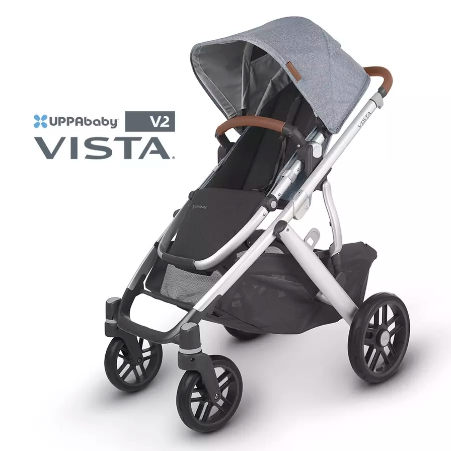 【UPPAbaby】VISTA V2 王者之尊旗鑑推車(單人)-藍灰色