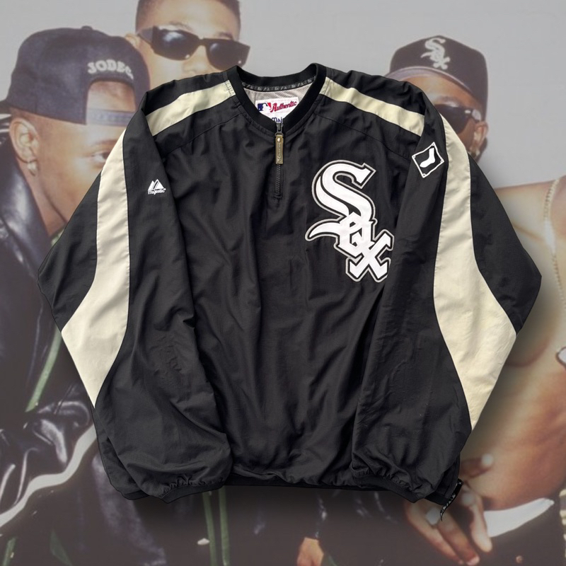 White Sox Vintage Pullover 🧦 Majestic 芝加哥白襪隊 復古罩衫 MLB外套 球隊罩衫