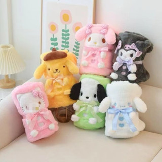 【夏農的選物】現貨不用等 布丁狗 Hello Kitty 美樂蒂 大耳狗 庫洛米雙面毛絨懶人毯 空調毯 懶人毯 交換禮物