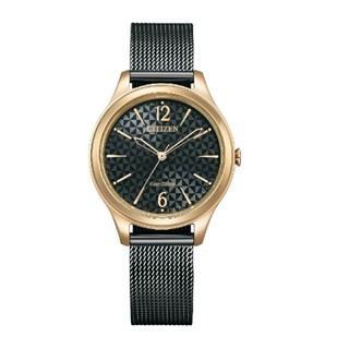 CITIZEN 星辰錶 簡約數字皮帶腕錶 EM0509-87E 黑色