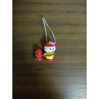 早期 Hello Kitty 消防員 公仔 模型 吊飾 鑰匙圈 正版 正品 已絕版
