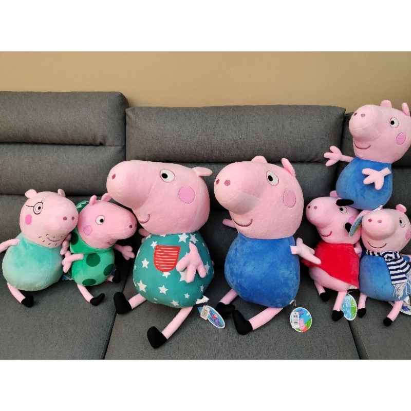 【正版授權】佩佩豬 粉紅豬小妹 Peppa Pig 佩佩豬 豬小弟 豬爸爸 12吋娃娃 12吋絨毛玩偶 快速出貨