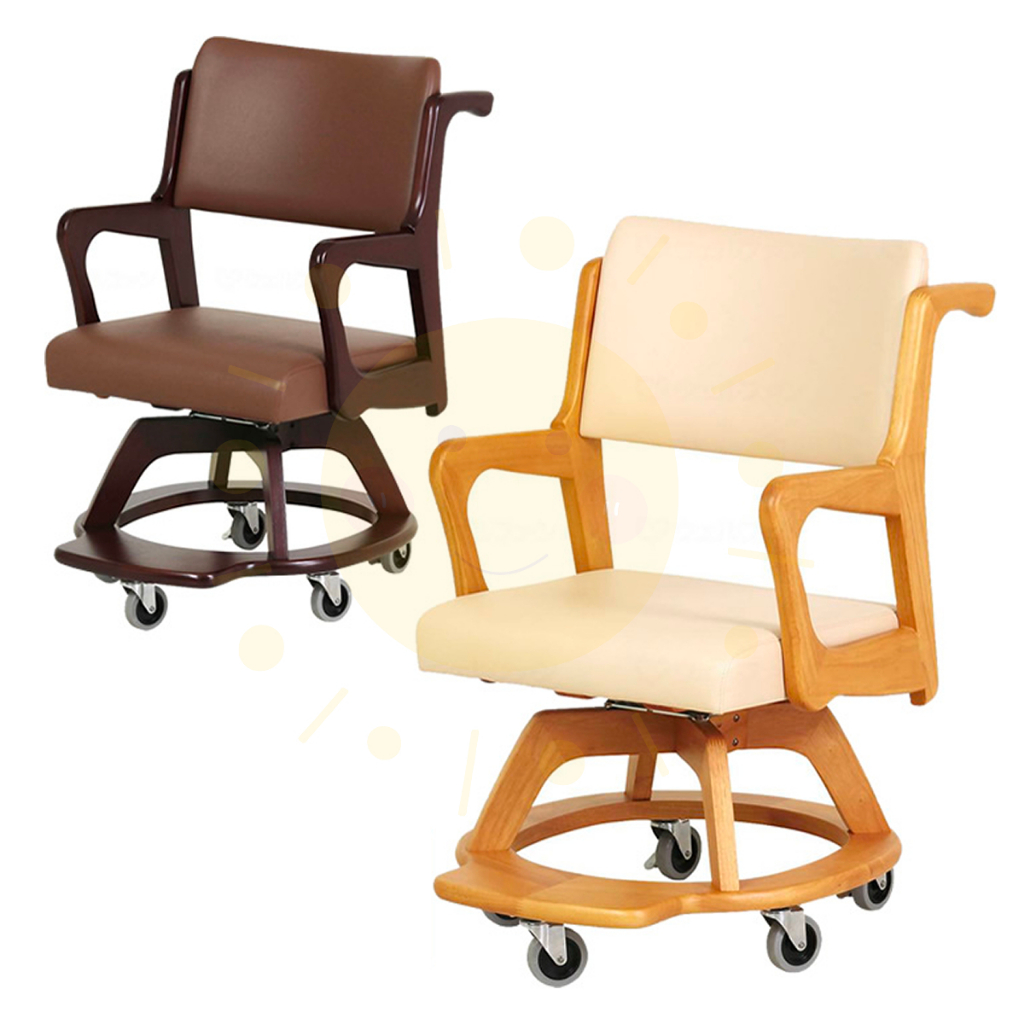 【免運】Glory plan 室內移動椅 旋轉單人椅 360度椅墊旋轉 木質單人椅 餐桌椅 椅子 旋轉椅 太陽生活館
