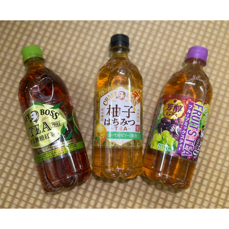 日本境內 Suntory craft boss 600ml 果汁飲料 柚子 葡萄 無糖紅茶 現貨 日本三得利