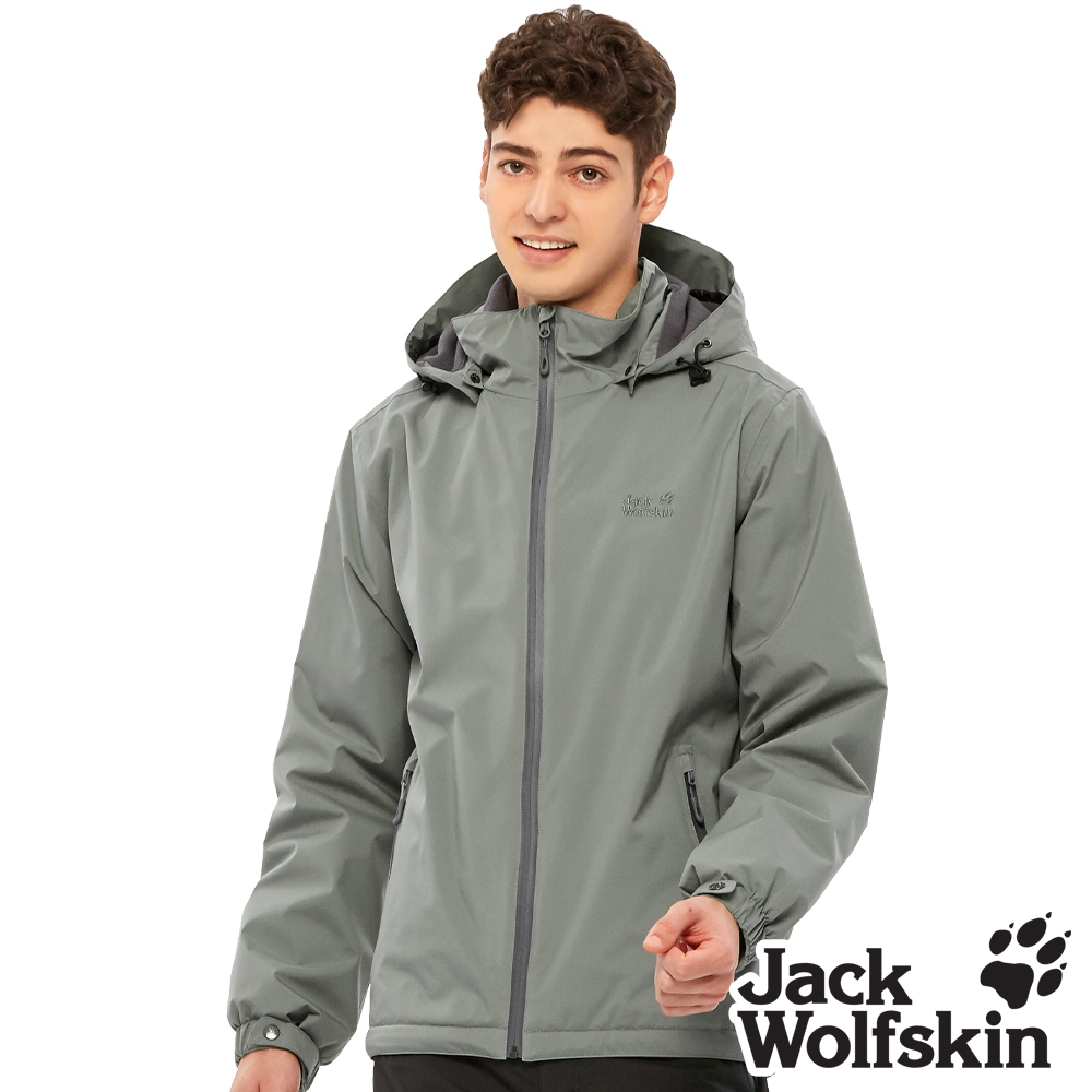 【Jack wolfskin飛狼】 男 Air Wolf 輕量防風防水保暖外套 內刷毛衝鋒衣『糧草綠』
