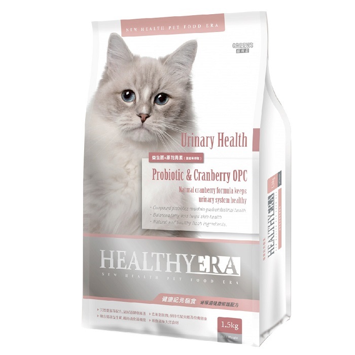 葛莉思GREENS  HEALTHY ERA健康紀元貓食-泌尿道健康照護配方1.5Kg 貓飼料 貓糧 寵物飼料 貓乾糧