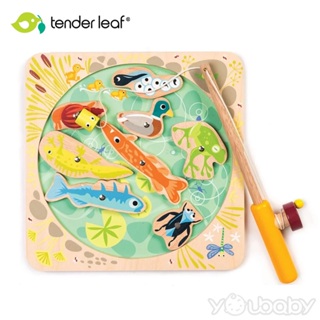 美國 Tender Leaf Toys 池塘小釣手(內附8種生物造型積木) /學齡前玩具.木頭玩具.安全.模擬玩具