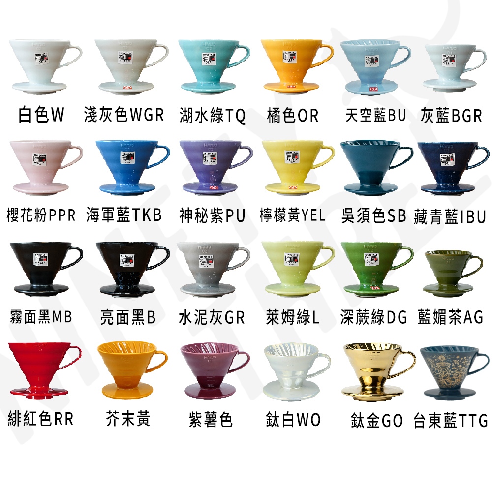 Hario V60 新上市沖浪裏 繽紛陶瓷錐形濾杯 VDC 01/02 日本製 陶瓷濾杯 鈦金 咖啡濾杯 彩色 手沖咖啡