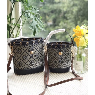 TORY BURCH/TB monogram水桶包 束口包 手提包 緹花水桶包 斜背包 側背包