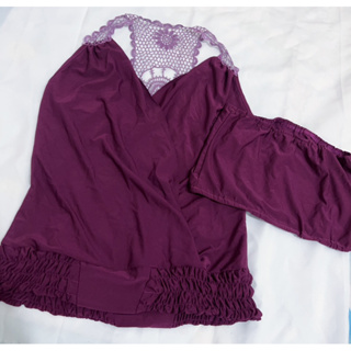 紫色造型性感兩件式背心上衣-F-近新