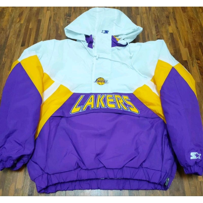 Starter Lakers 湖人隊 半拉鍊 衝鋒衣 OVERSIZES 外套 嘻哈 饒舌 尺碼S~XL