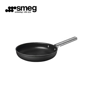 【SMEG】義大利彩色不沾平底鍋26cm｜耀岩黑