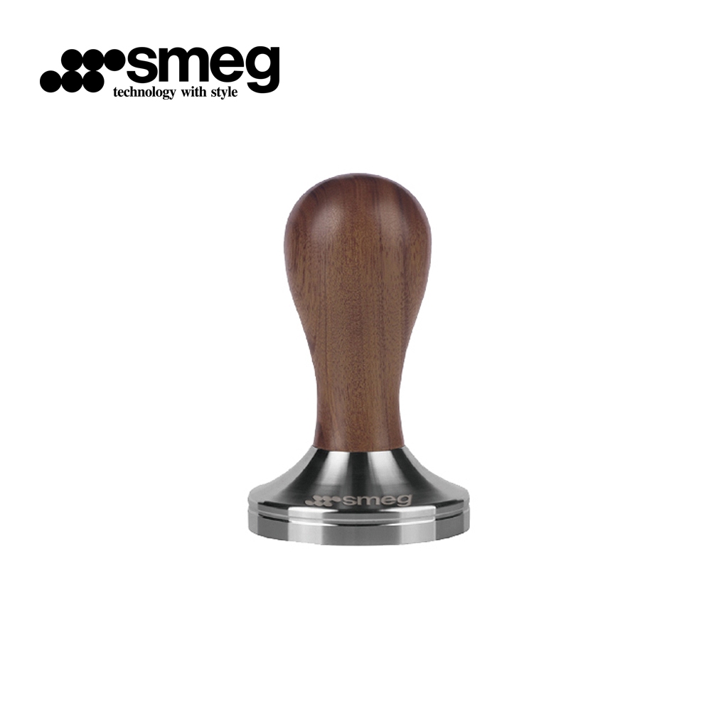 【SMEG】義大利半自動義式咖啡機配件-木柄金屬填壓器51mm