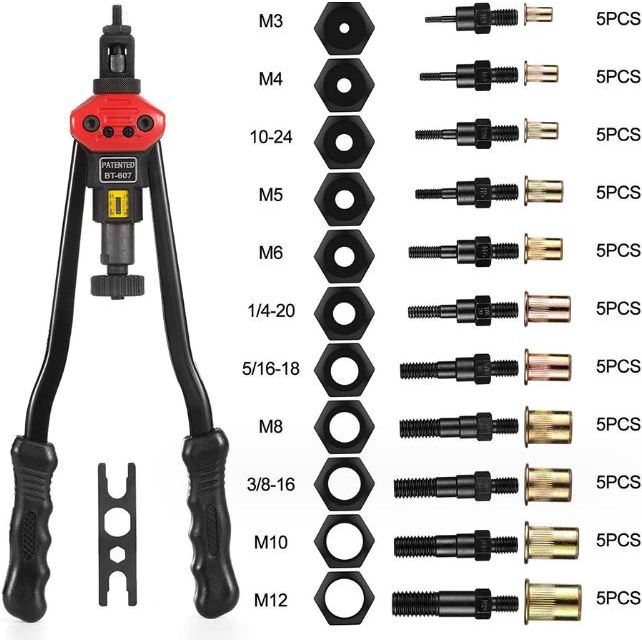 手動鉚螺帽工具 BT607 鉚螺帽槍 拉帽槍 手動螺母槍 鉚釘工具 英制公制
