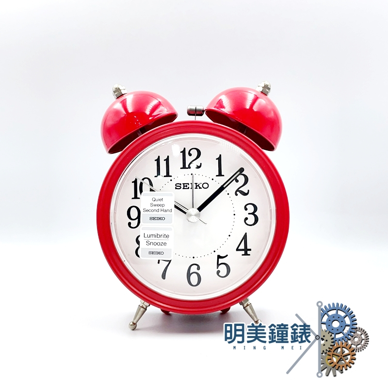 SEIKO精工/復古型鬧鐘QHK035R(紅色)/靜音/貪睡功能/明美鐘錶眼鏡
