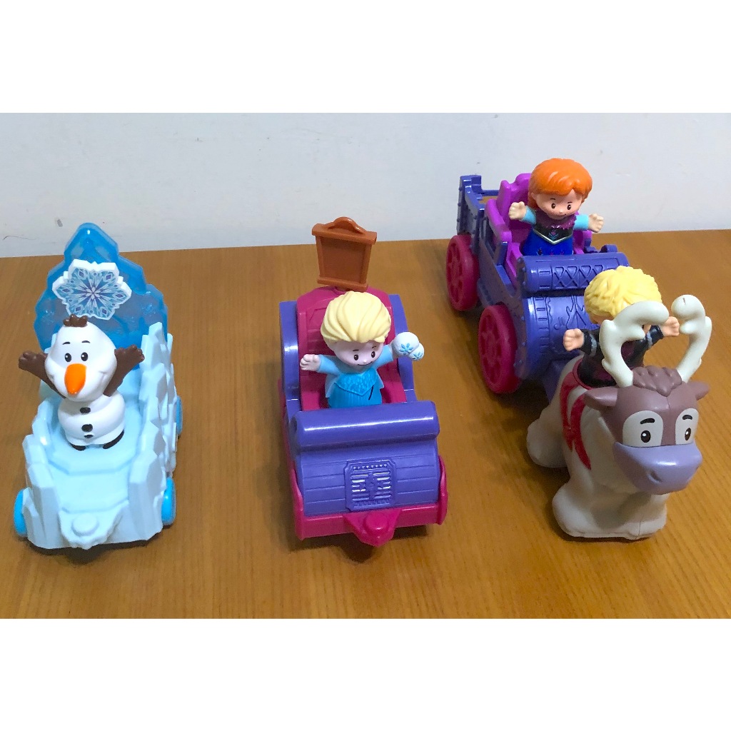 美國費雪 Fisher-Price 迪士尼卡通人偶玩具車組 雪橇 Little People冰雪奇緣 玩具 公仔 好市多