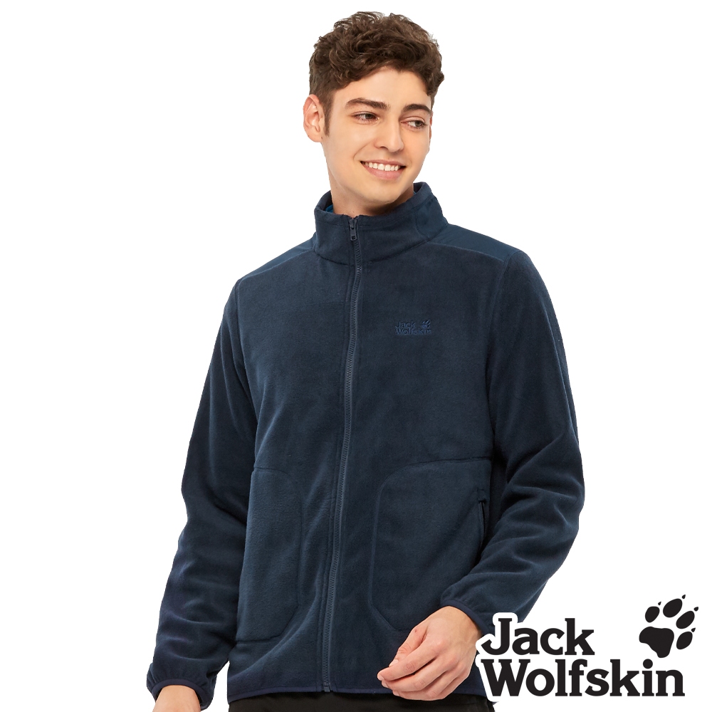 【Jack wolfskin飛狼】 男 拼接設計立領刷毛保暖外套 『丈青』