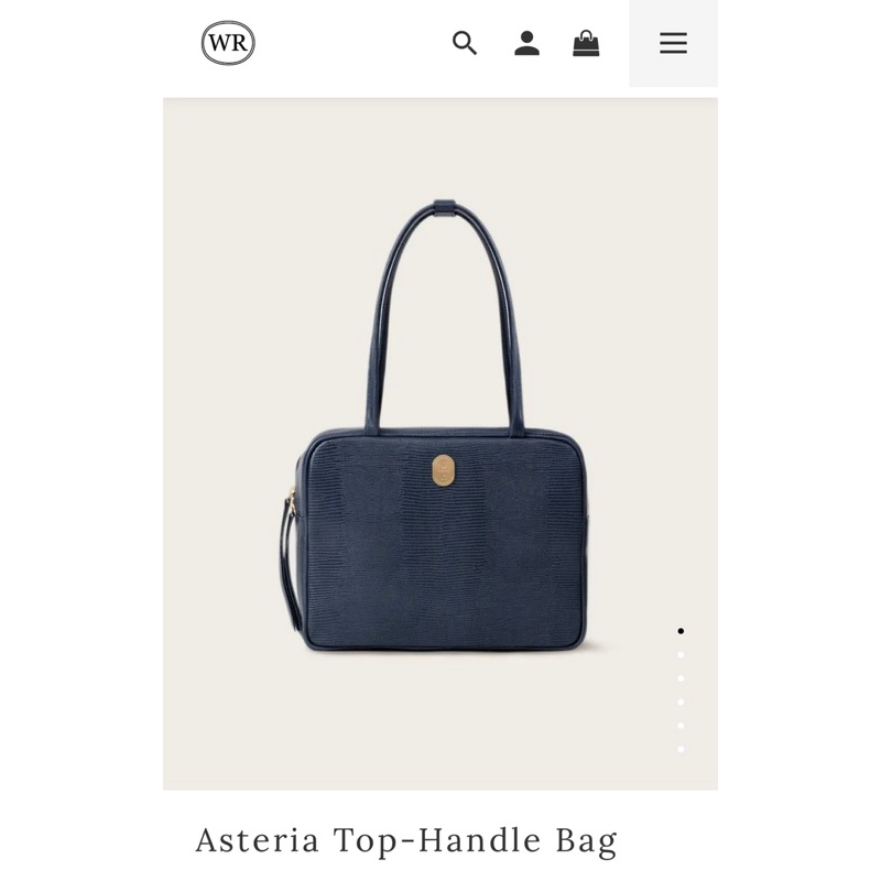 Warion Asteria Top-Handle Bag 鱷魚壓紋藍色手提肩背包