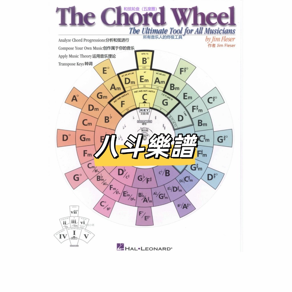 電子樂譜 中英文Jim Fleser-The Chord Wheel樂理和弦輪盤調式音階級數