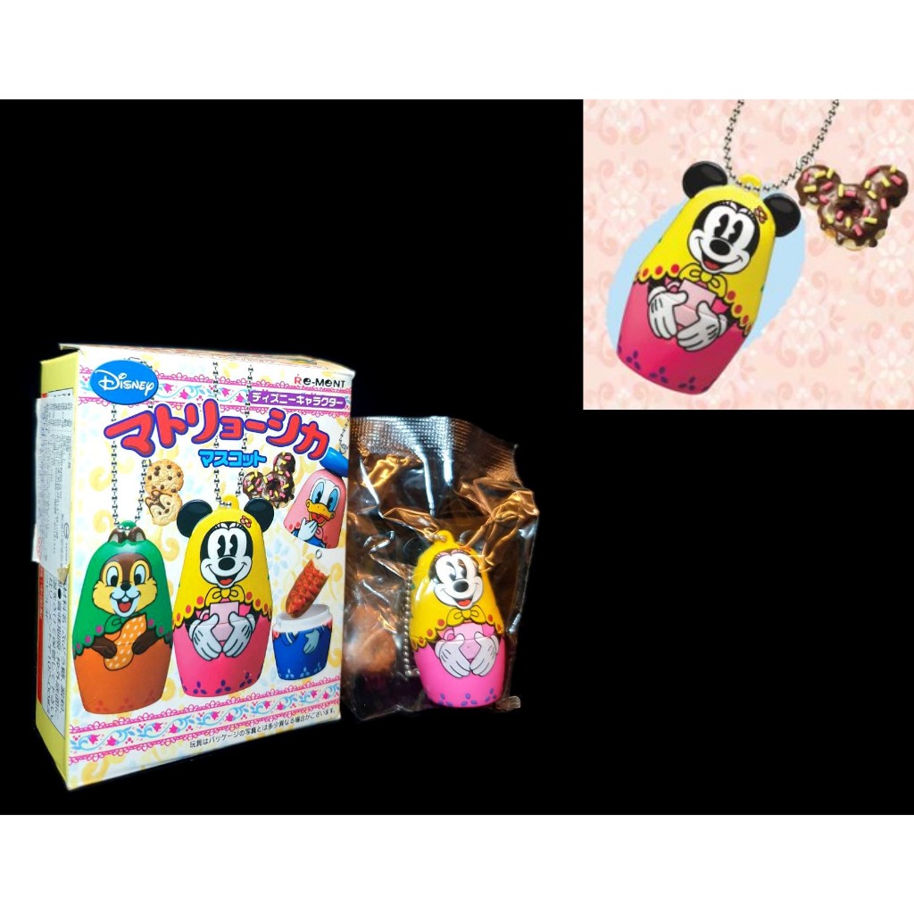 A-172 櫃 ： 米妮 &amp; 甜甜圈 迪士尼 俄羅斯娃娃 吊飾 RE-MENT DISNEY　富貴玩具店