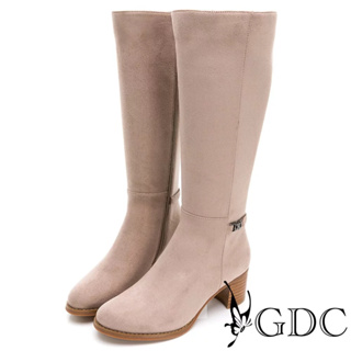【GDC】歐式名品質感秋冬長筒粗跟靴37722856912-淺灰色\女-原價6280元