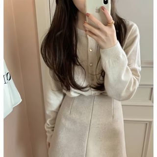 [ EF ] 溫柔小姐姐韓系穿搭✨金屬愛心鈕扣針織毛衣外套✨慵懶風小開衫上衣外套