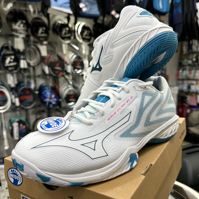 MIZUNO美津濃 WAVE CLAW EL 2 白藍 頂級款 羽球鞋 訂價$3180 新品上市 店內現貨
