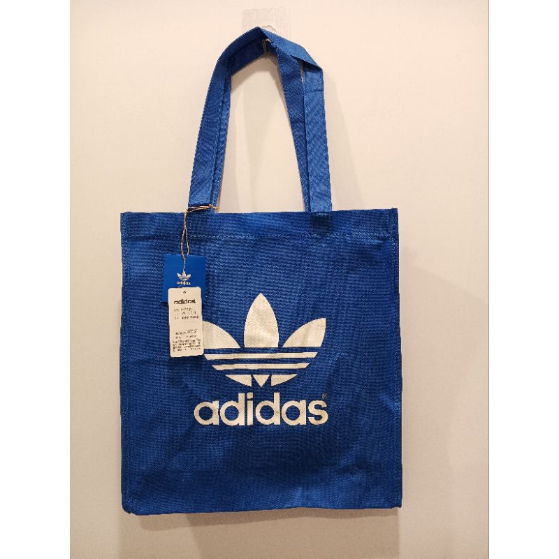 (全新) adidas愛迪達購物袋 藍色手提袋 側背包 不織布環保袋
