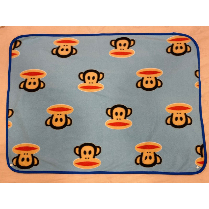 藍色大嘴猴嬰兒毯子 保暖毛毯  嬰幼兒卡通毛毯 外出必備 寶寶蓋毯 新生兒外出推車比備保暖被子