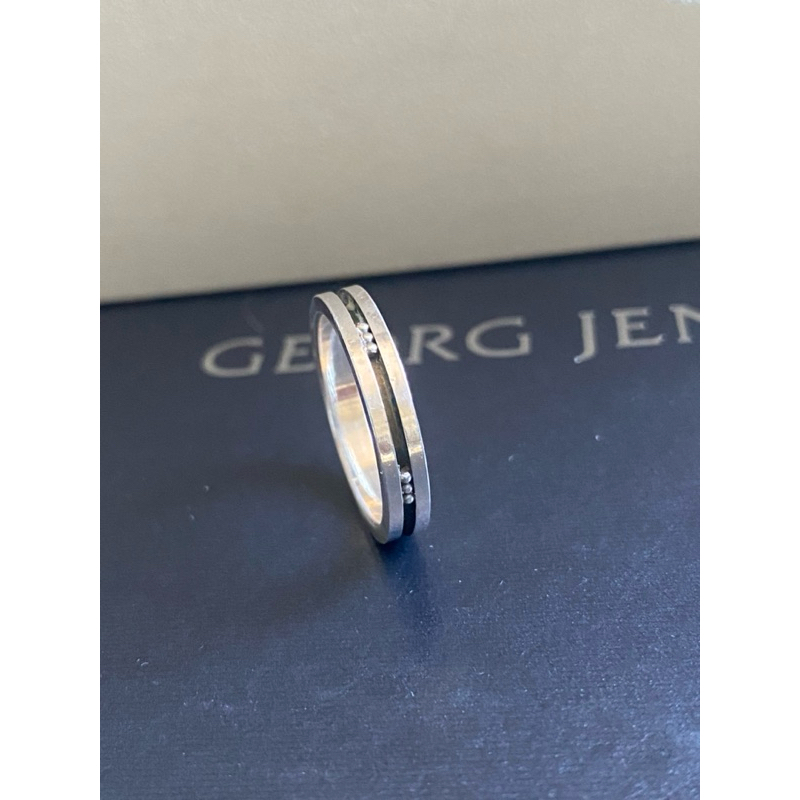 Georg Jensen喬治傑生GJ#60B 丹麥製 銀石戒指
