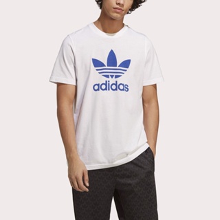 Adidas Trefoil T-Shirt 短袖 上衣 T恤 亞洲版 休閒 三葉草 白藍 IA4813【X-YI】