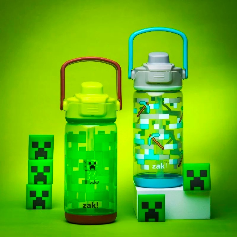 預購塑膠款 兩入組 473ML👍正版空運👍美國專櫃 Minecraft 麥塊 兒童水壺 吸管水壺 塑膠水壺 水壺