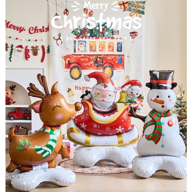 聖誕節氣球 幸福星辰氣球館 麋鹿 聖誕樹 聖誕節佈置 聖誕老公公 聖誕老人 鈴鐺  拐杖糖果 雪人 聖誕禮物 氦氣氣球