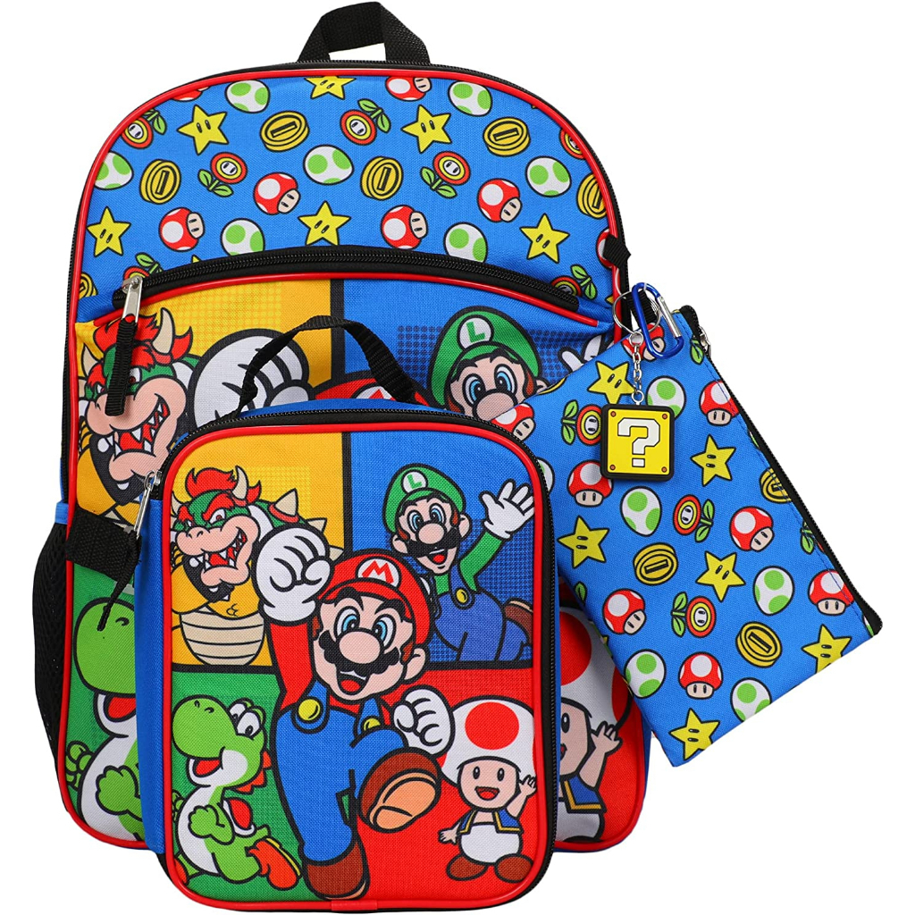 預購❤️正版❤️美國代購 任天堂 超級瑪利歐 MARIO 路易吉 兒童 男童 書包 後背包 餐袋 背包 便當袋餐袋